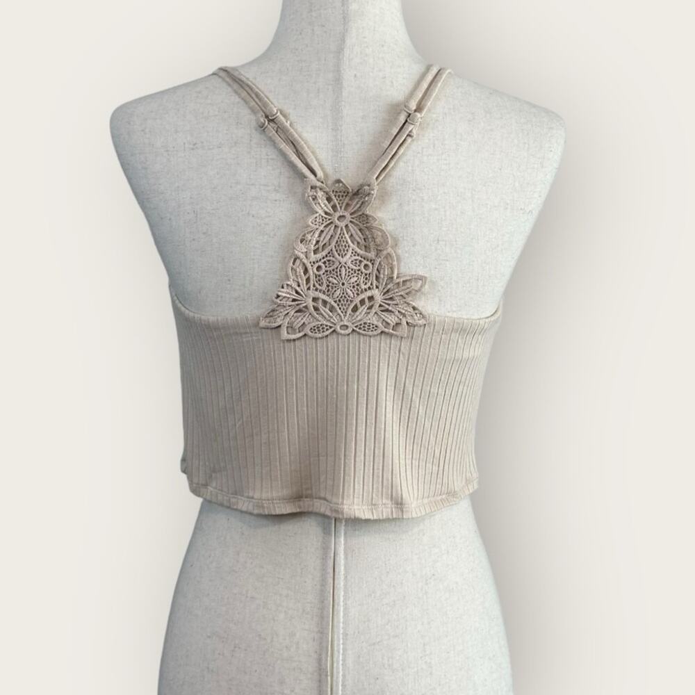 NWT | Aerie | Ribbed Crop Top Bralette | Beige | Various